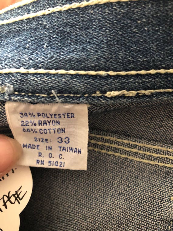 Vtg 70s Graffiti Jeans Embroidered pocket Womens … - image 7