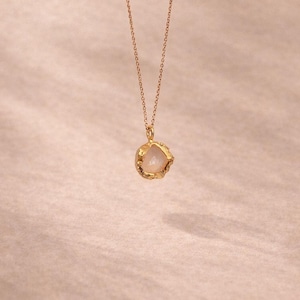Gold-Plated Coconut Charm Necklace, Tropical Jewelry