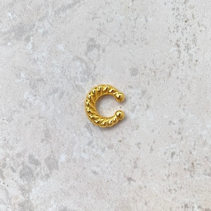 24k Gold Plated Swirl Ear Cuff - No Piercing