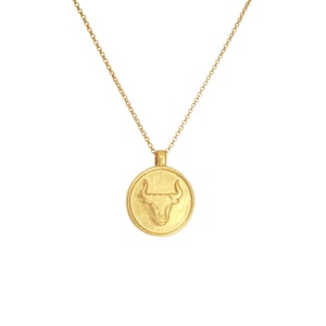 Taurus Necklace Taurus Birthday Gift Zodiac Coin Necklace Astrology Gifts Zodiac Stuff