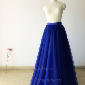 Royal Blue Tulle Skirt/Floor Length Tulle /Adult Women Tulle Skirt Long Skirt//Wedding Dress/Bridesmaid/Bachelorette TuTu/Prom Skirt