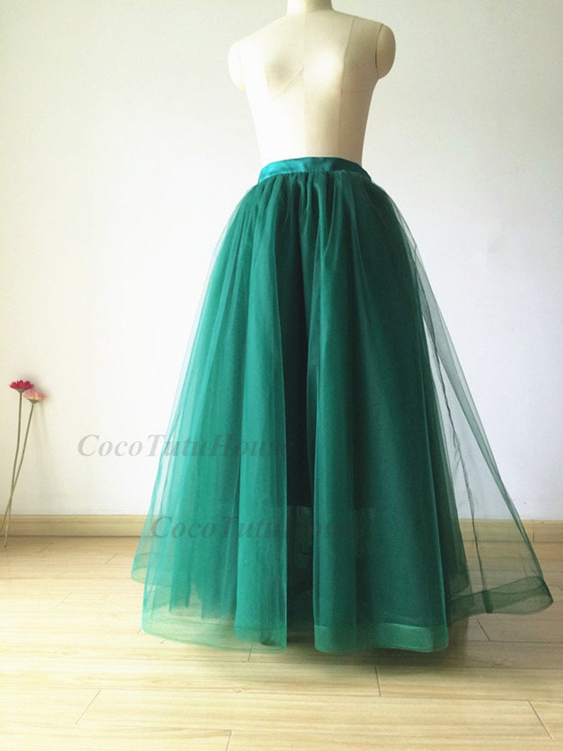Emerald Green Maxi Tulle Skirt /Adult Women Horsehair Tulle | Etsy