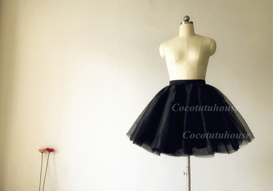 Black Tulle Skirt/super Puffy Tulle Skirt/women Tulle Skirt/short