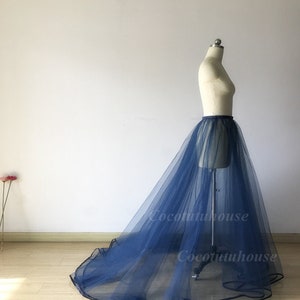 Satin Edge Navy Blue/Navy Blue Split Tulle Overskirt/Overlap/Floor Length Overlap/Adult Women/Wedding/Long Overskirt/Valentine’s Day/Prom