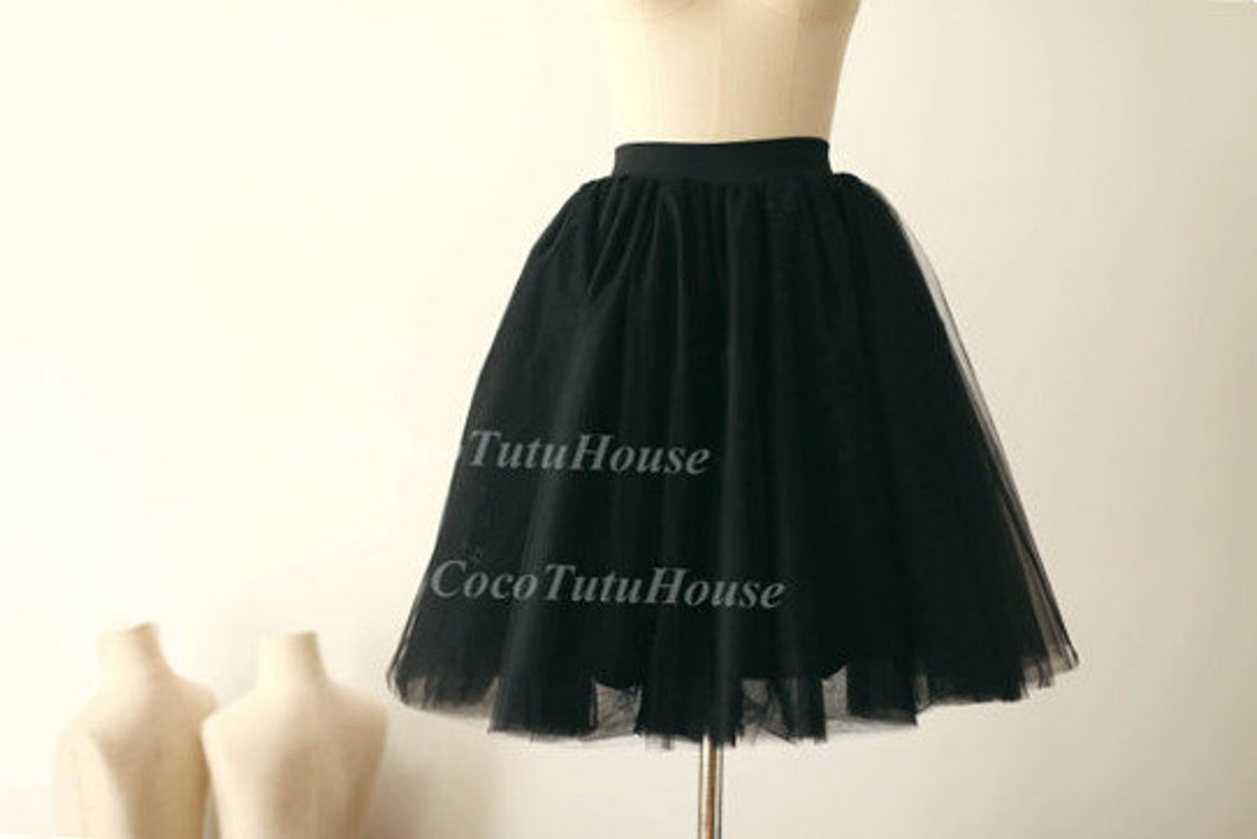 Black Tulle Skirt/ Adult Women Short Skirt/ Bridesmaid Skirt Etsy