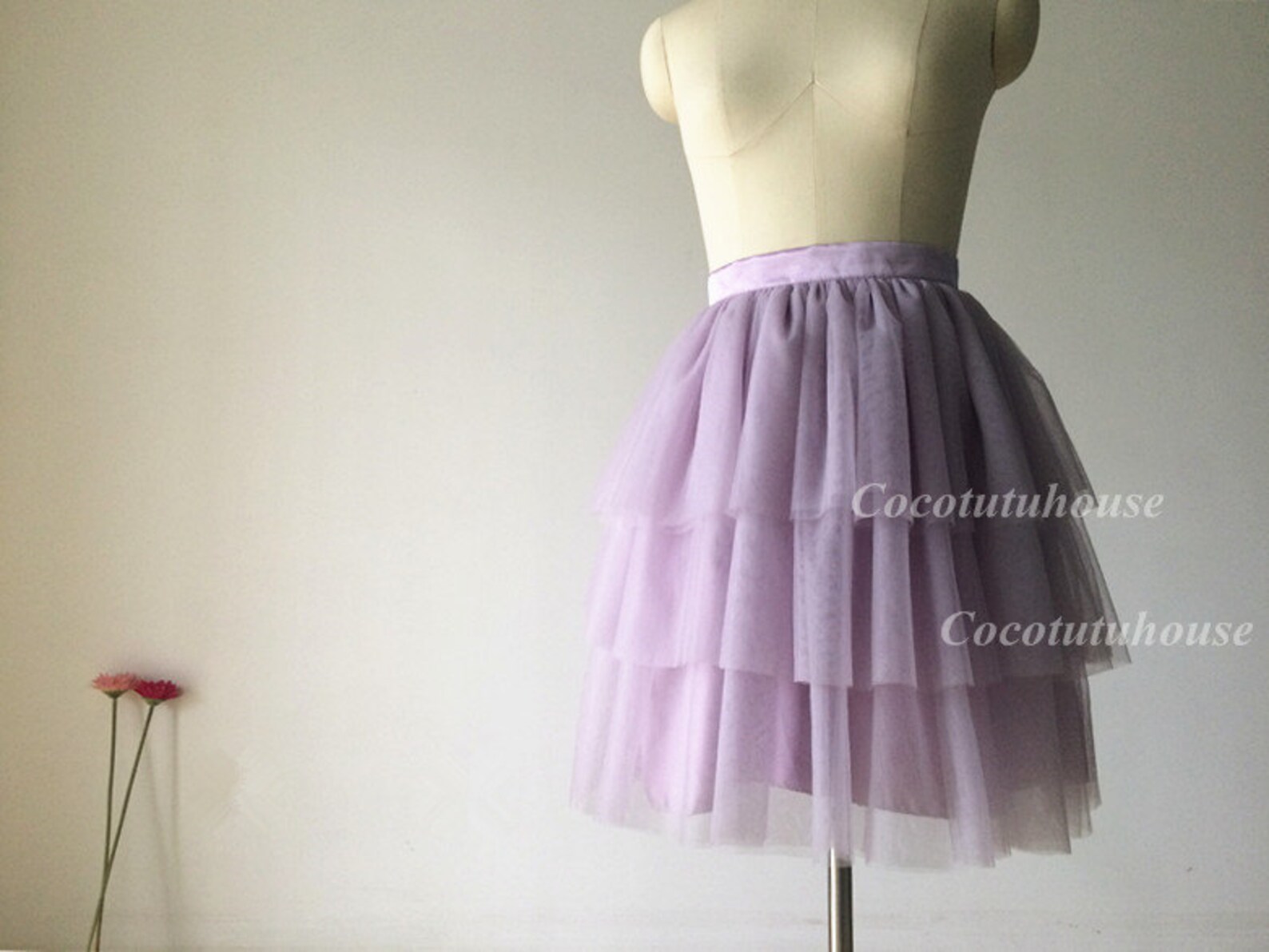 Mauve Blossom Tulle Skirt