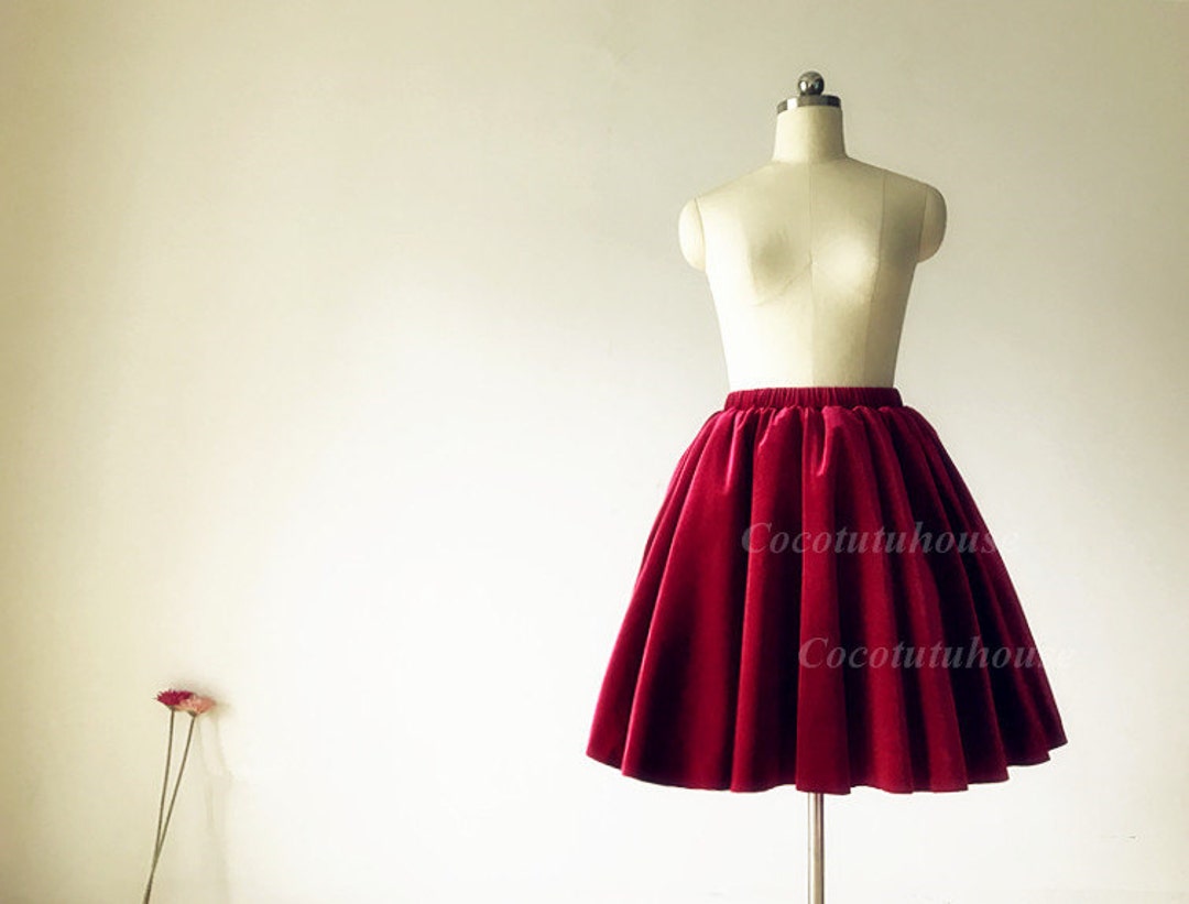 Christmas Red Wine/burgundy Velvet Skirt /adult Women Red Velvet