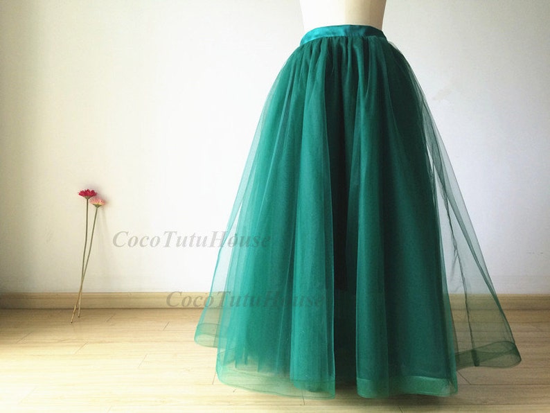 Emerald Green Maxi Tulle Skirt /Adult Women Horsehair Tulle | Etsy