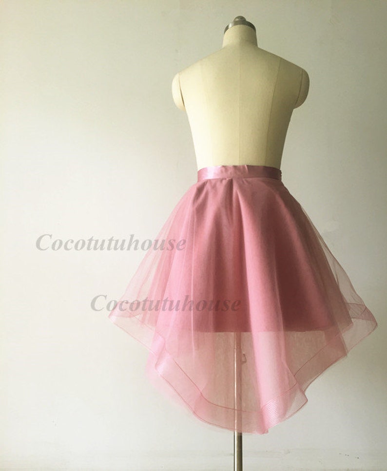 Dusty Rose/pink Hi Low Tulle Skirt /adult Women Horsehair - Etsy