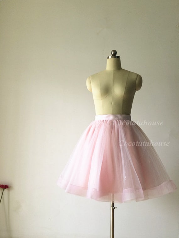 Blush Pink Tulle Skirt/horse Hair Tulle Skirt/women Tulle Skirt