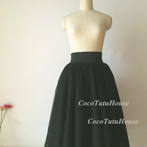 Hohe Taille schwarz Erwachsene Tüll Rock Frauen TUTU Rock lange Brautjungfer Rock/Brautjungfer/Bachelorette TuTu/Party/Prom/Urlaub Rock