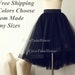 On Sale, Black Hi Low Tulle Skirt /Adult Women Horsehair Tulle Skirt/Wedding Dress Underskirt//Bridesmaid/Valentine’s Day Gift 