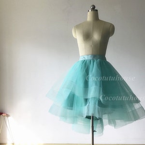 Wide Double Horse Hair Trims Mint Hi Low Tulle Skirt/Adult Women Horsehair Tulle Skirt/Wedding Dress Underskirt/Bridesmaid/Bachelorette TuTu