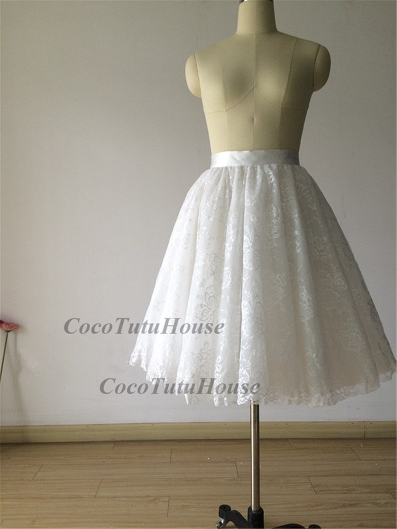 Fancy White Lace Tulle Skirt Petticoat Underskirt for Wedding | Etsy