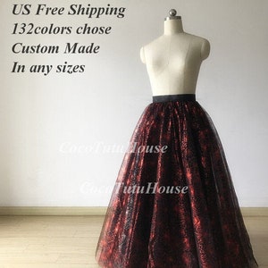 Halloween Costume Woman/Red/Purple Spider Web/Pumpkin Witch/Skull Skirt /Cosplay/Halloween Decoration/Cape/Overlap/Floor Length Tulle Skirt