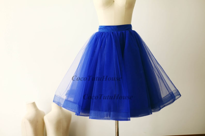 Royal Blue Tulle Skirt/Horse Hair Tulle Skirt/Women Tulle Skirt/Short TUTU Skirt/Wedding Dress Underskirt/Petticoat/Prom skirt 