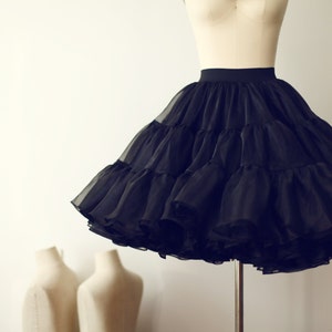 Black Organza Tulle Skirt Adult Women Skirt Petticoat Underskirt Crinoline for Dress