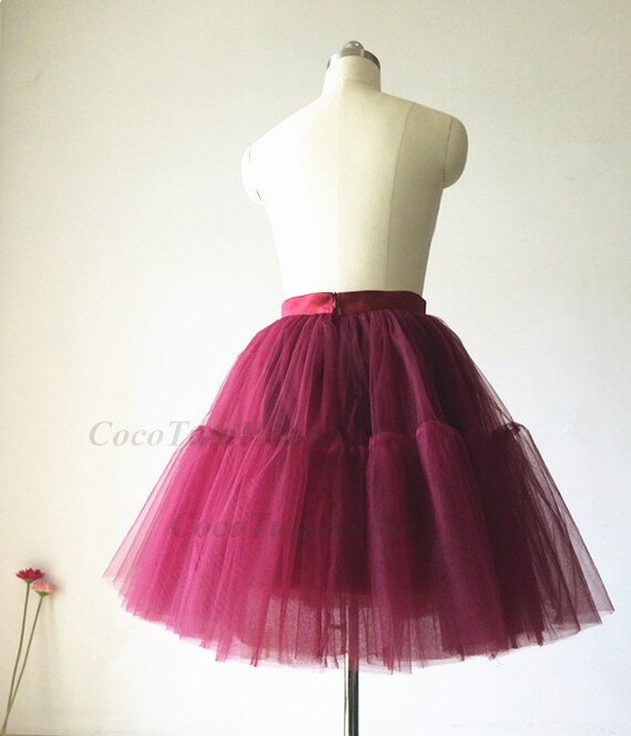 Long puffy red skirt sale