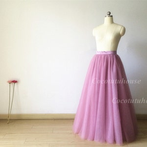 Mauve/Dusty Pink Soft Tulle Skirt /Dusty Pink Adult Women Tulle Skirt Long Skirt/Wedding Underskirt/Bridesmaid/Bachelorette TuTu/Prom