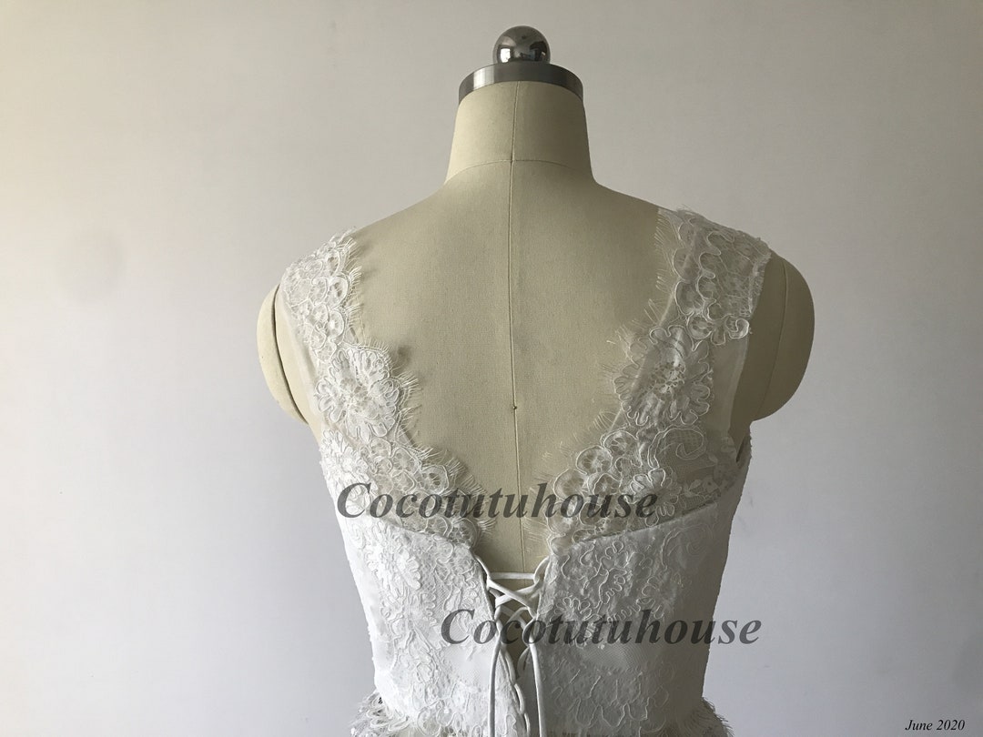 Ivory Eyelash Lace Bridal Top/lace Wedding Dress/boho Wedding Etsy
