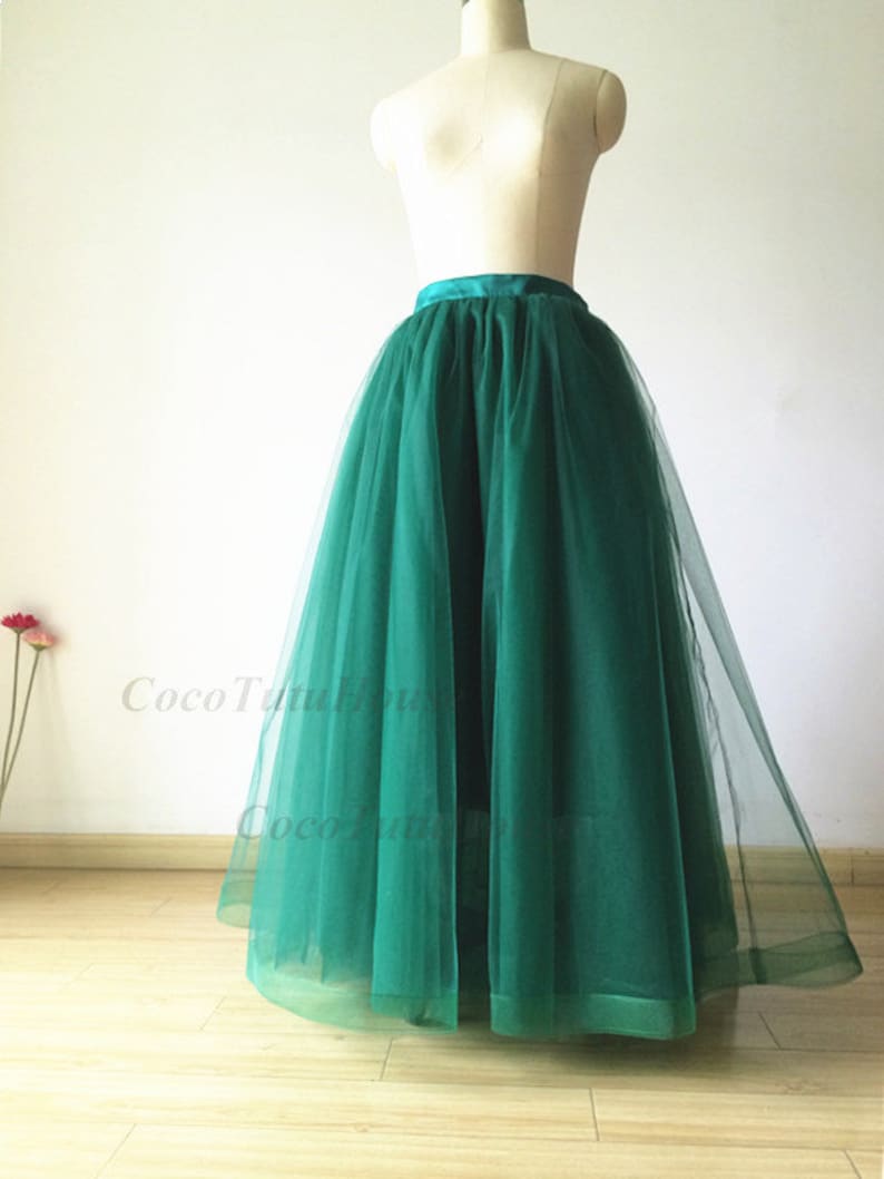 Emerald Green Maxi Tulle Skirt /Adult Women Horsehair Tulle | Etsy