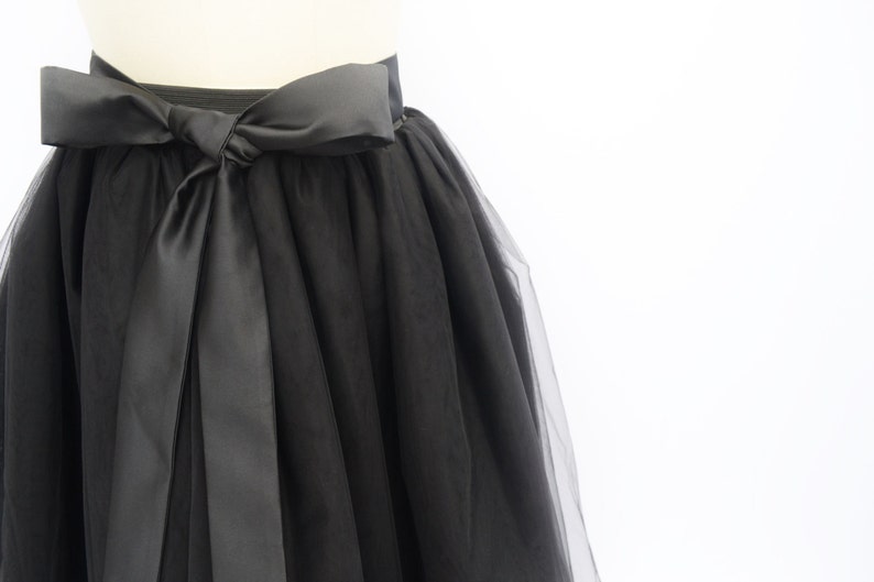 Floor Length Black Hi Low Tulle Skirt & Detachable Satin - Etsy