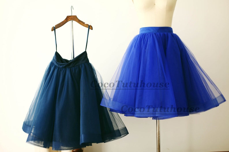 Navy Blue Tulle Skirt/Horse Hair Tulle Skirt/Women Tulle Skirt/Short TUTU Skirt/Wedding Dress Underskirt//Bridesmaid/Bachelorette TuTu/Prom 