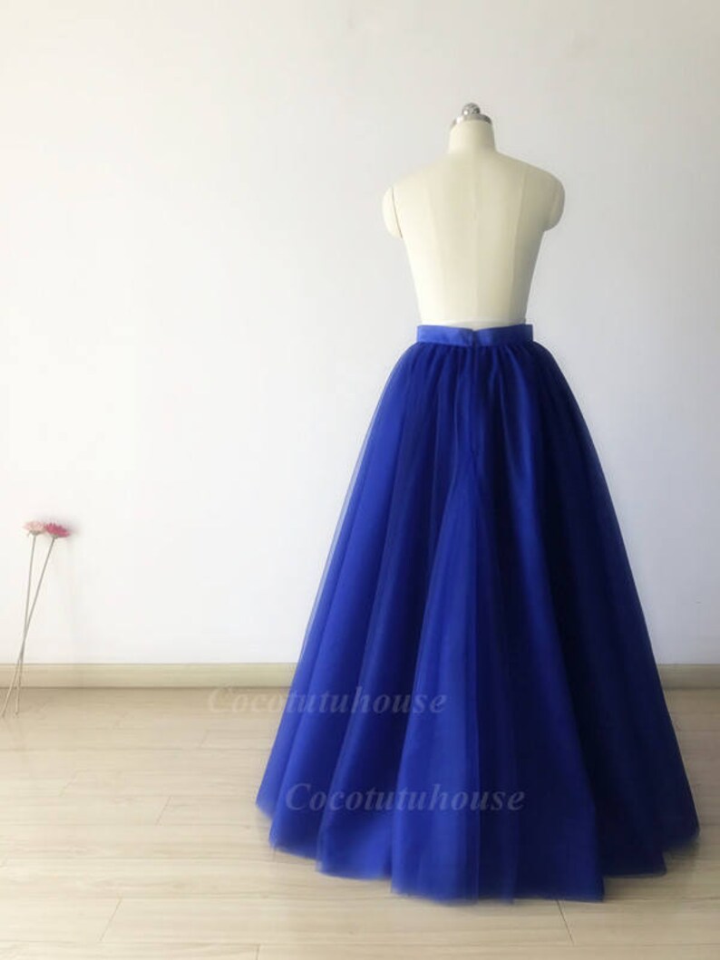 Royal Blue Tulle Skirt/floor Length Tulle /adult Women Tulle Etsy