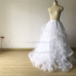 Abgestufte Pferdehaarborte Cascading Trim/weiß Maxi Tüllrock / Frauen Tüllrock / Hochzeit Unterrock Kleid / Brautjungfer / Junggesellinnenabschied TuTu