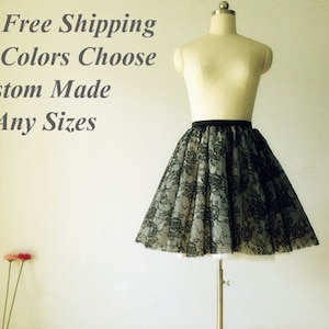 Ombre Color Fancy Black Lace/Ivory Tulle Skirt Petticoat Underskirt for Wedding Dress/Bridesmaid Lace/Tulle Skirt/Valentine’s Day Gift/Prom