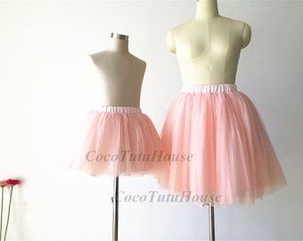 Roze geplooide tule meisje tutu rok / op maat gemaakte meisje rok / bloem meisje tutu jurk / bruiloft / pasen / verjaardag / princessi partij / doop