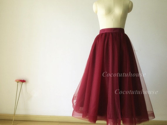 Halloween Costume Woman/red Wine/burgundy Maxi Tulle Skirt - Etsy