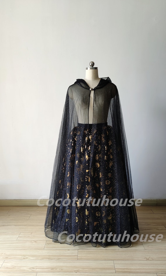 Halloween Golden Pumpkin Witch Spider Web Skull Skirt cosplay halloween Costume halloween Decoration cape overlap floor Length Tulle Skirt Etsy
