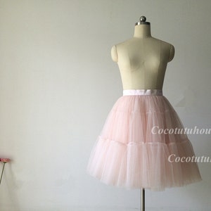 Blush Pink Puffy Adult Tulle Skirt Petticoat Underskirt for Wedding Dress/Bridesmaid Short Blush Pink Tulle Skirt/Bachelorette TuTu