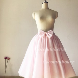 9 Layers of Blush Pink Skirt With Bow/women Tulle Skirt With Bow/ Short ...