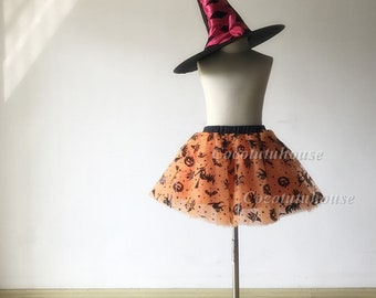 Halloween Tulle Skirt: Pumpkin, Witch & Spider Costume