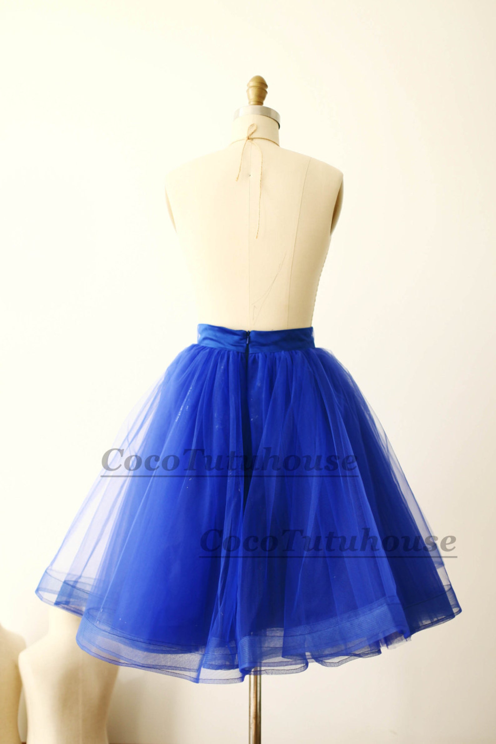 blue tulle wedding skirt