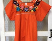 Mexican blouse, Fiesta blouse, Cinco de Mayo, Boho summer cotton top - Women 39 s medium -ready to ship