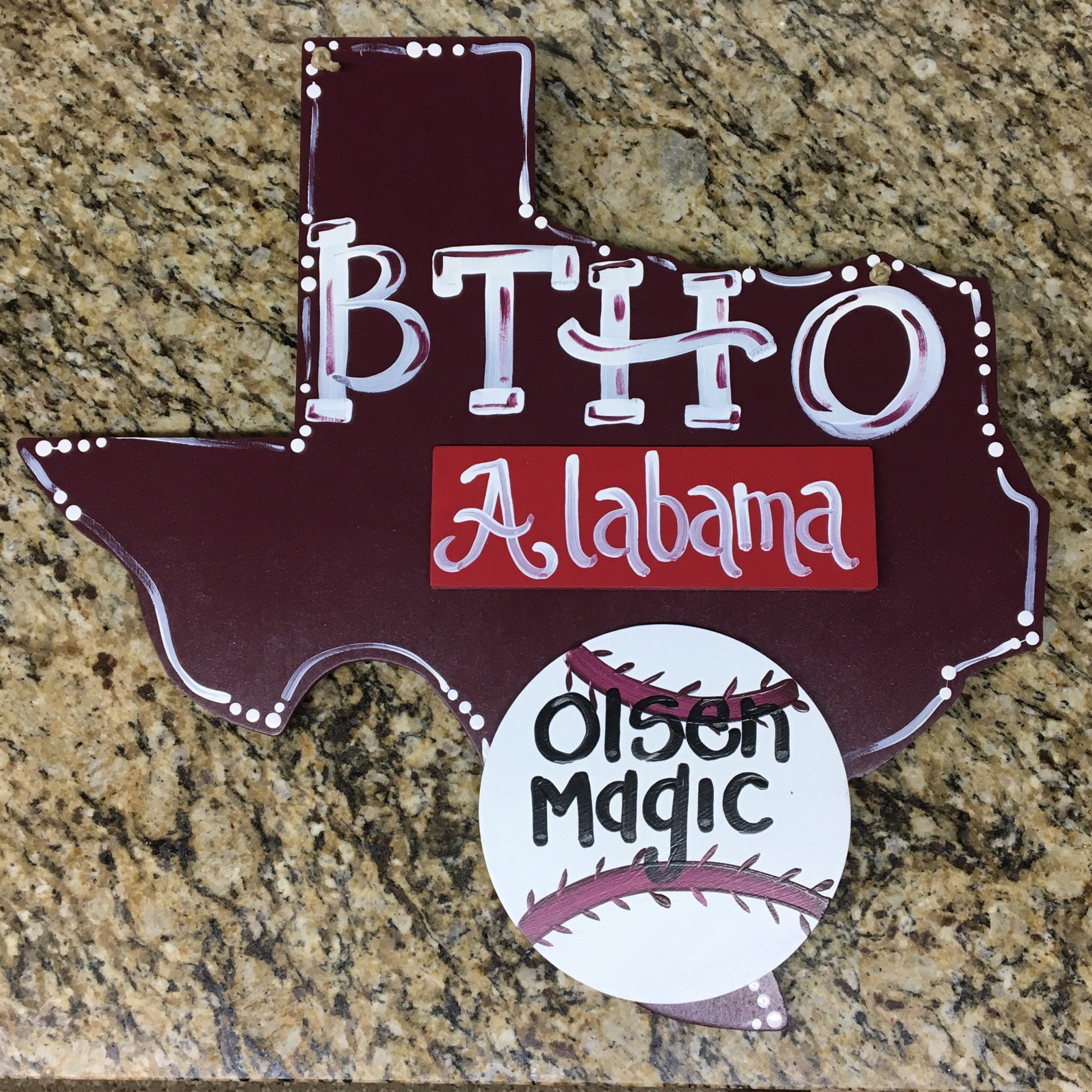 Bama Texas A/&M Aggies Football Basketball Sports Bag Christmas Ornament