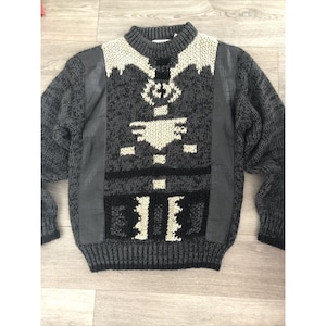 Vintage Men’s Size Large Acrylic Leather Sweater