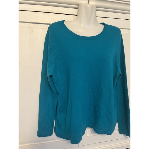 100% Cashmere Sweater Suzanne Somers Turquoise Bl… - image 2