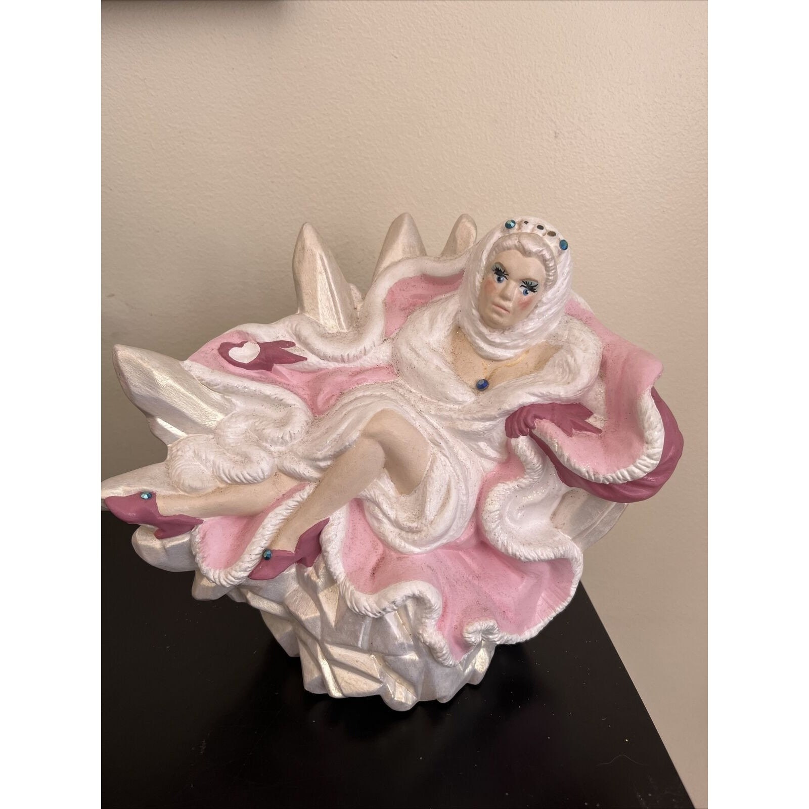 Vintage Ceramic Mold Art Deco Lady Diva Pink White Figurine - Etsy