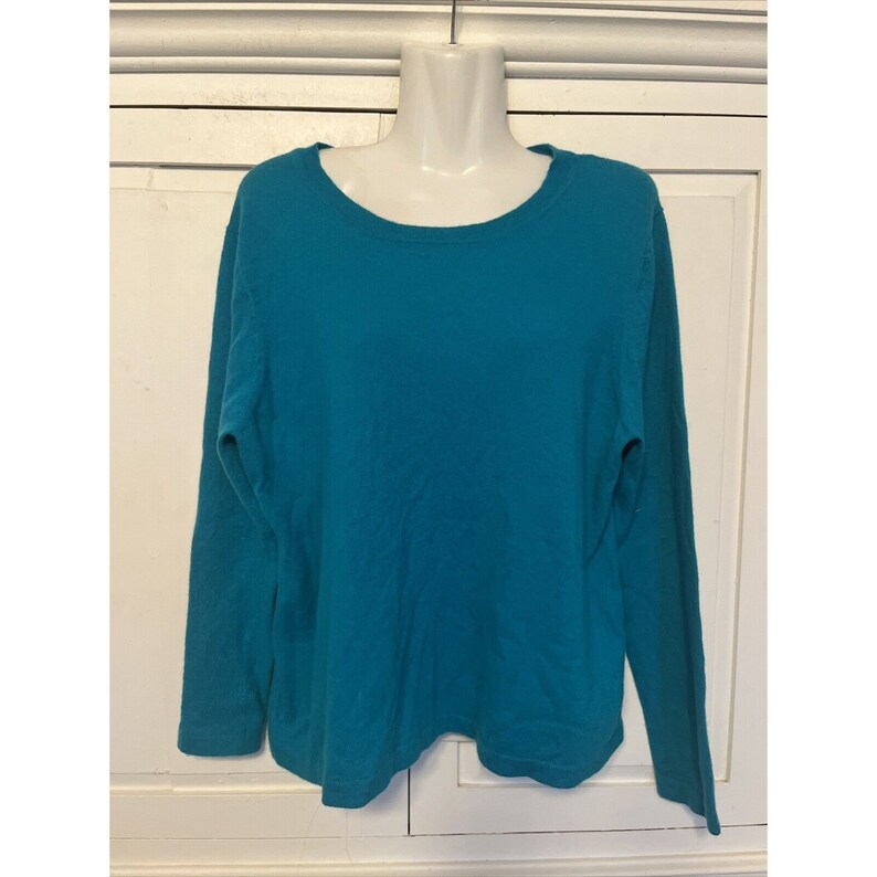 100% Cashmere Sweater Suzanne Somers Turquoise Blue Large - Etsy
