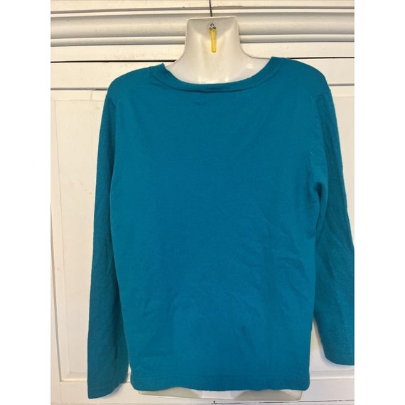 100% Cashmere Sweater Suzanne Somers Turquoise Bl… - image 3