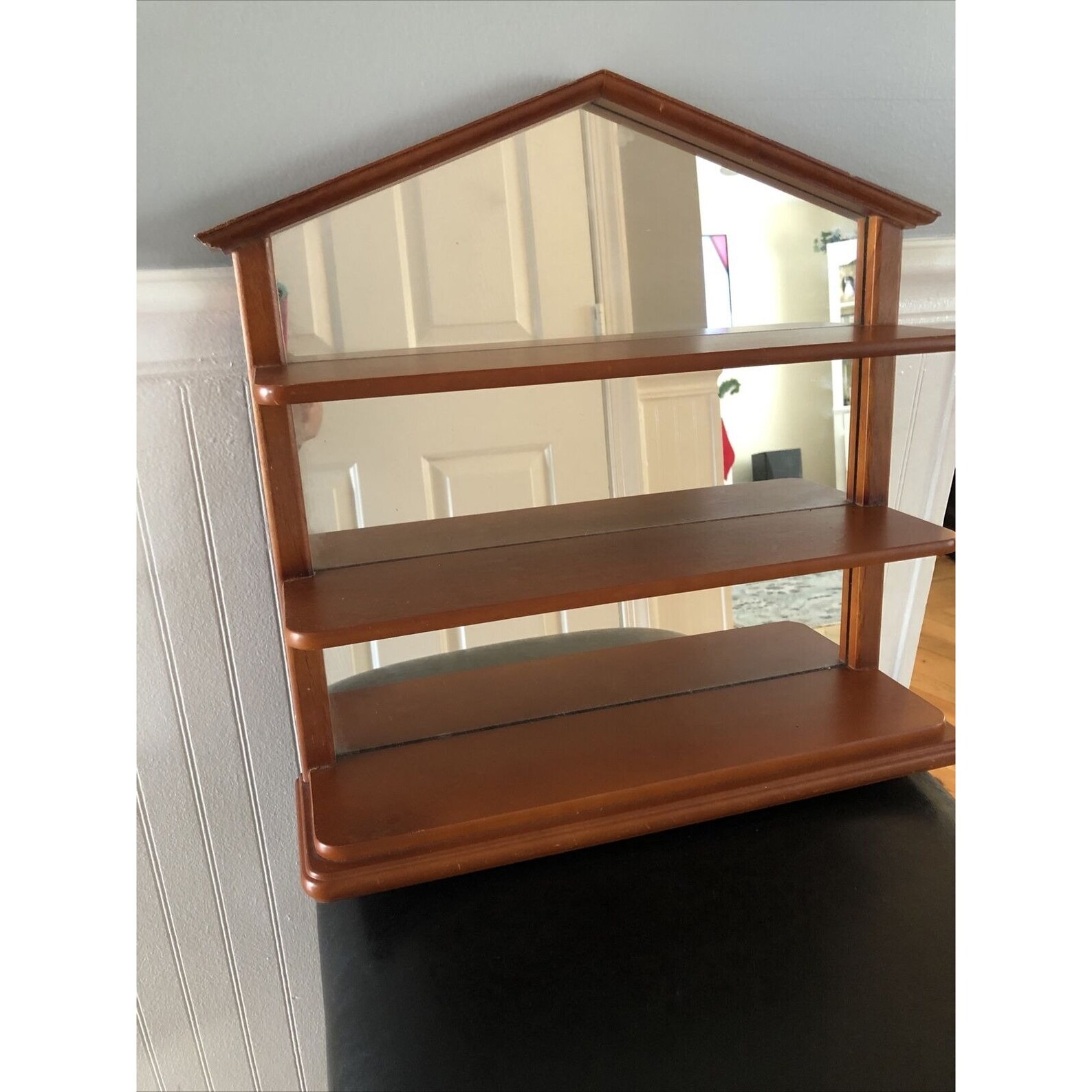 Vintage madera estante espejo Curio 3 estantes exhibición | Etsy