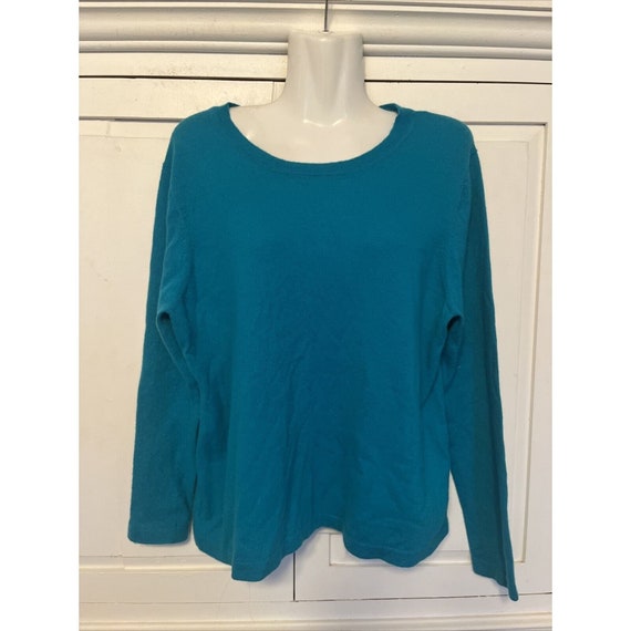 100% Cashmere Sweater Suzanne Somers Turquoise Bl… - image 1