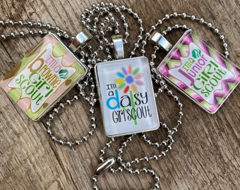 Junior Senior troop MOM Daisy Cadet Brownie or Ambassador ranks. Perfect for leader Girl Scout Inspired Necklace