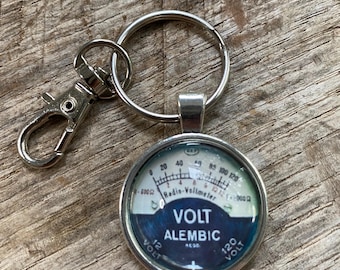 Voltmeter Electrician Electrical Mechanic Meter Key fob Keyring Keychain Charm Necklace ~ Great gift for Dad for Father's Day or Graduation