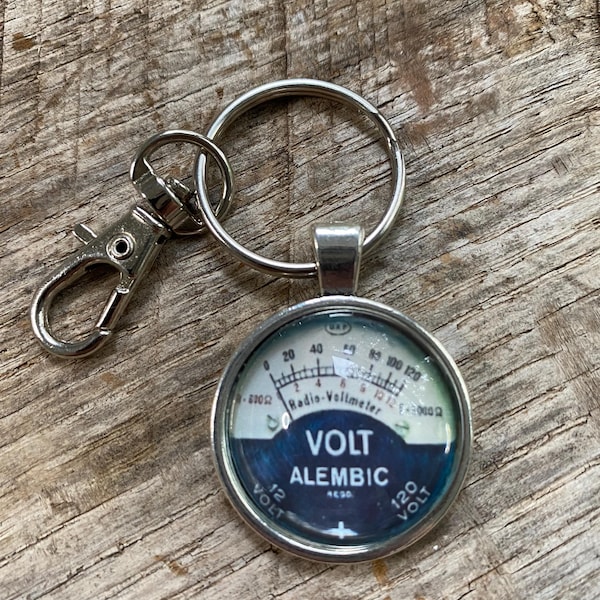 Voltmeter Electrician Electrical Mechanic Meter Key fob Keyring Keychain Charm Necklace ~ Great gift for Dad for Father's Day or Graduation