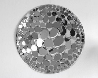 Stainless steel wall sculpture with petals diameter 60cm Corolla